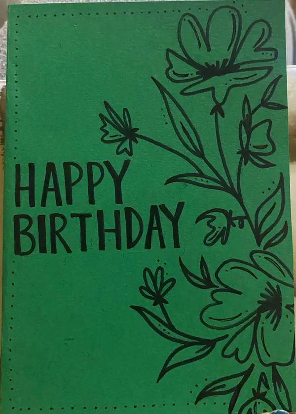 Green Birthday Card, Summer 2023